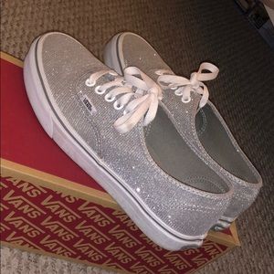 Silver (shimmer) vans - Size 8